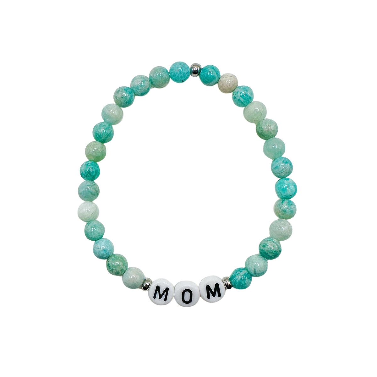 Personalized Featherly Amazonite Mini Customizable Beaded Bracelet