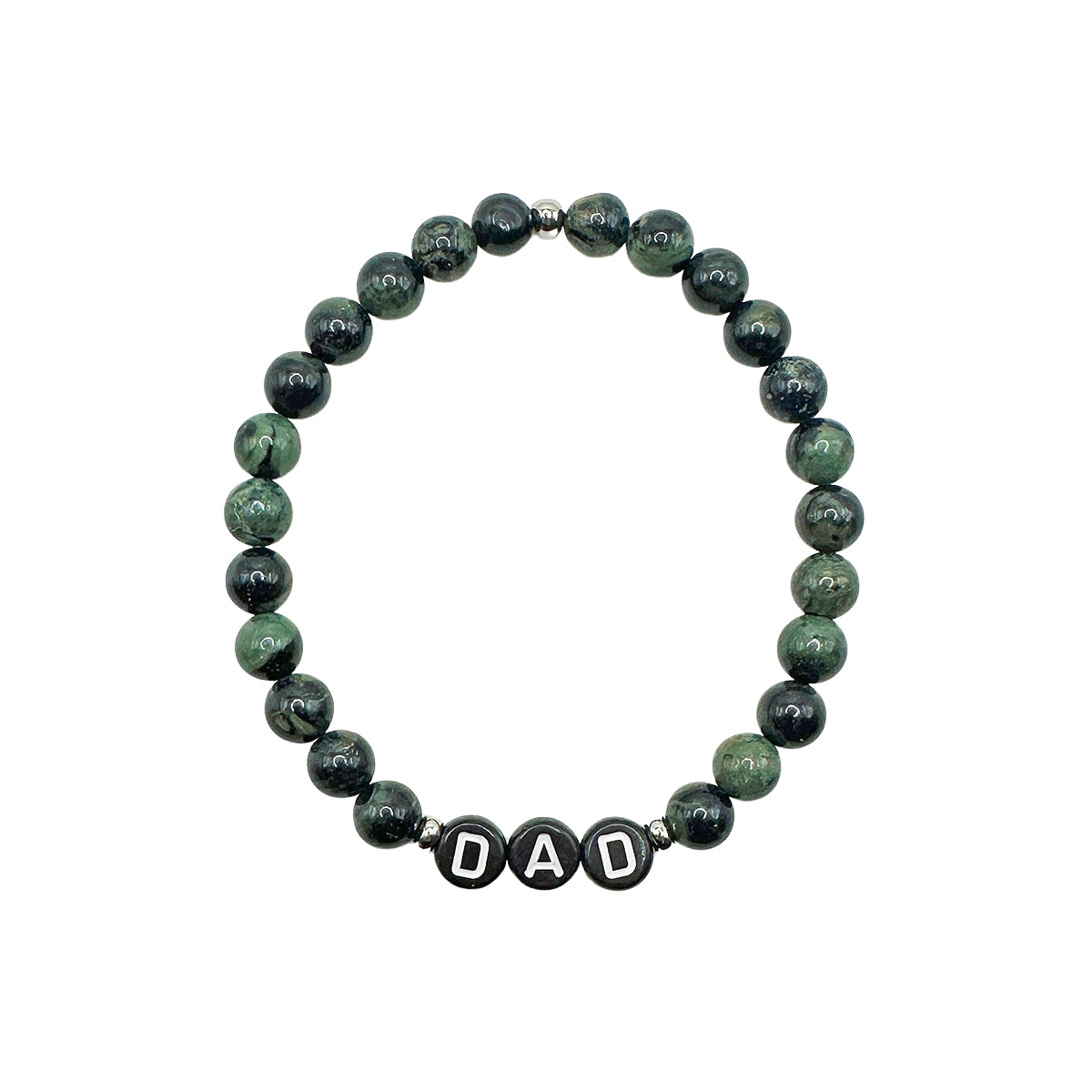 Personalized Featherly Kambaba Jasper Mini Customizable Beaded Bracelet