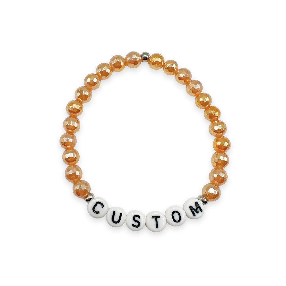 Women's personalized beaded bracelet custom design with mystic champagne agate from Featherly