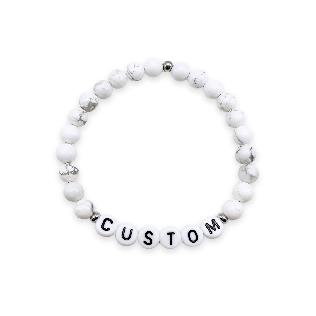 Women's personalized beaded bracelet custom design with howlite from Featherly