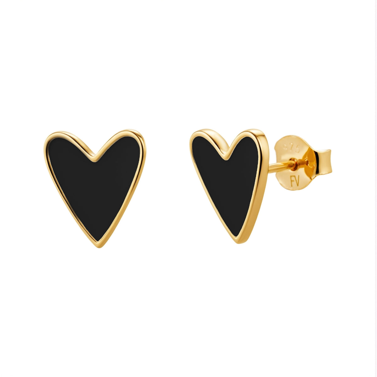 Enamel Heart Stud Earrings