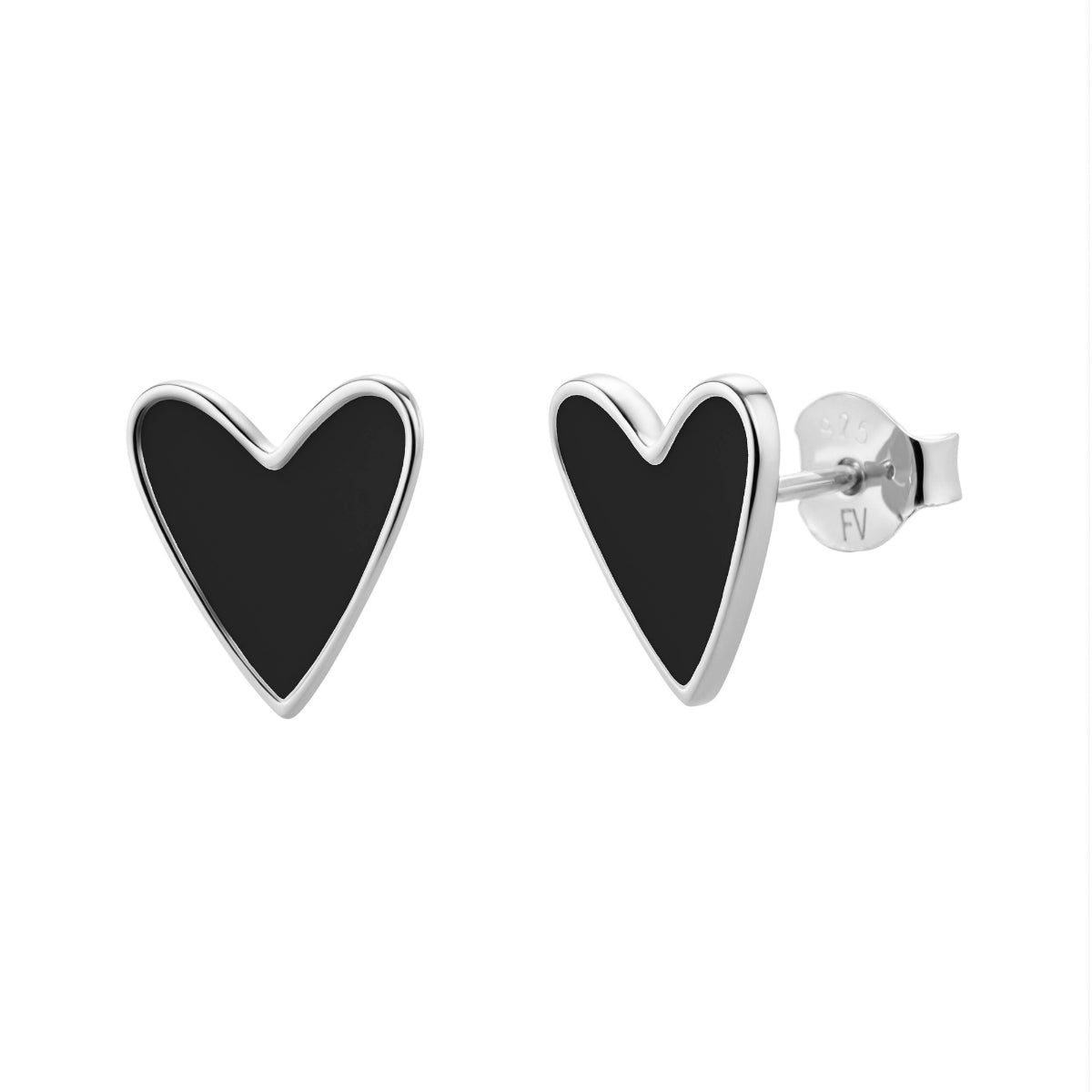 Enamel Heart Stud Earrings