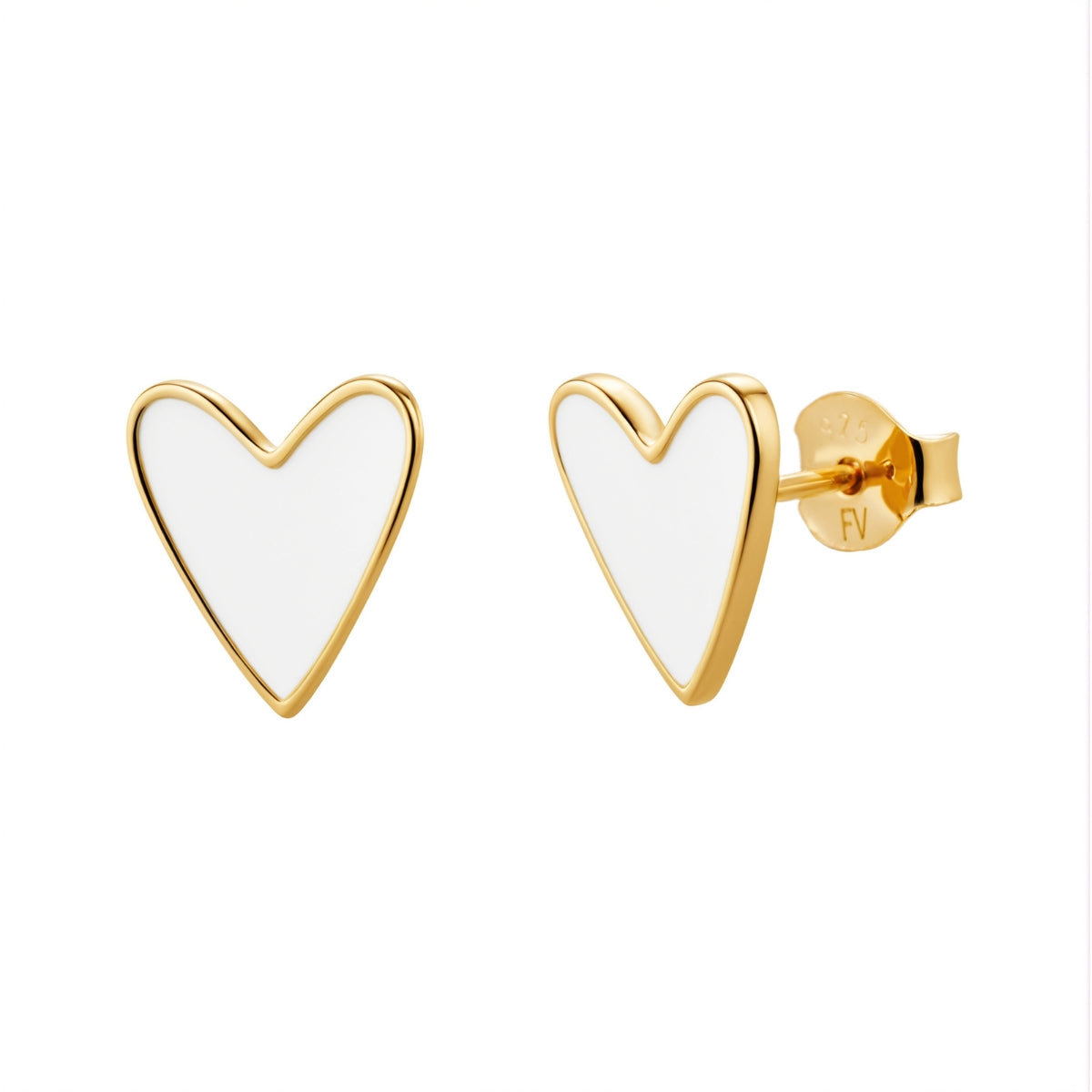 Enamel Heart Stud Earrings