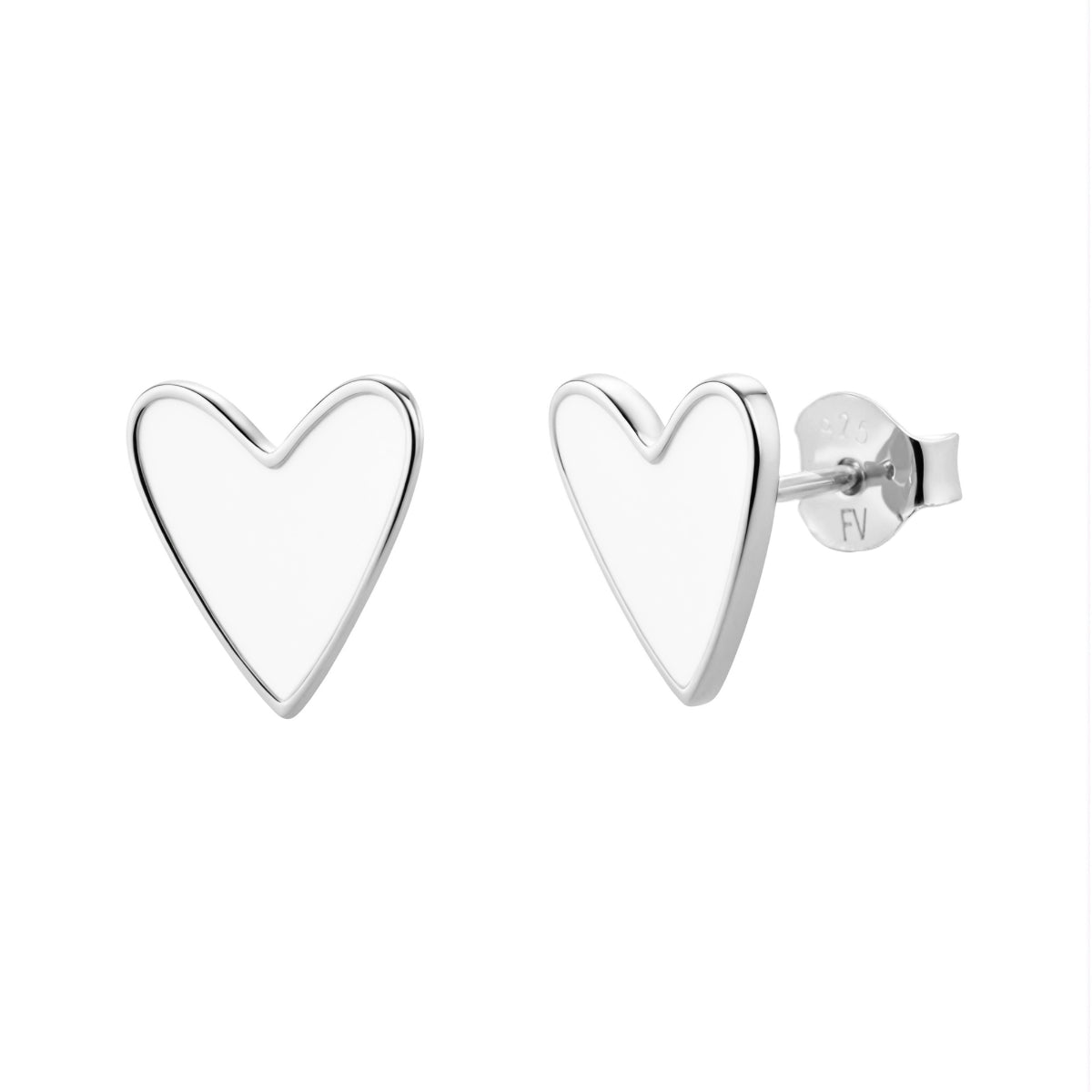 Unbreakable - Enamel Heart Stud Earrings