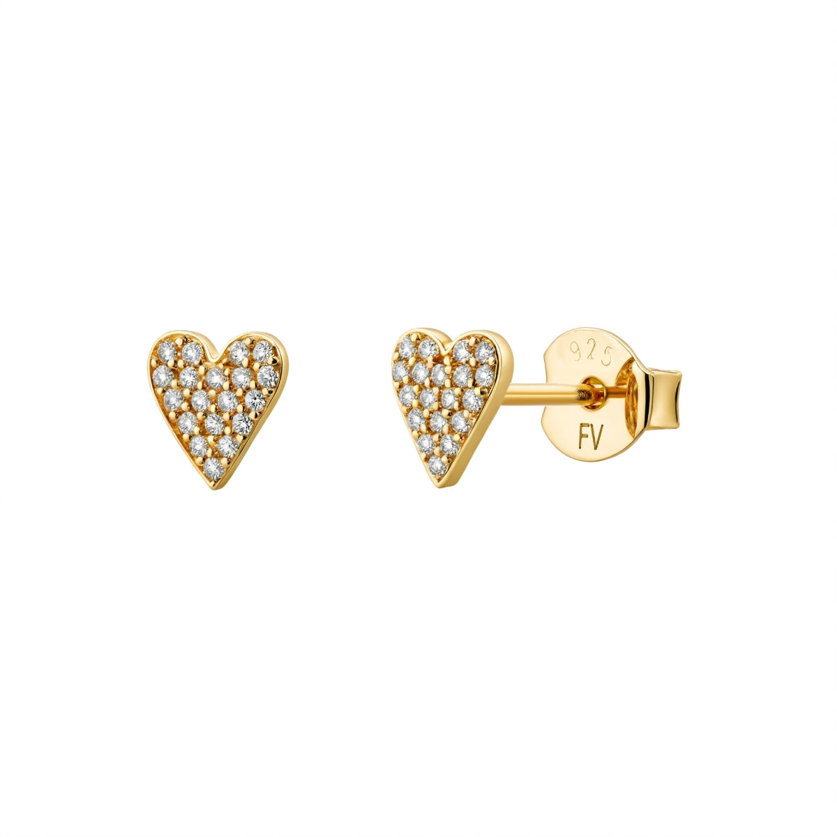 Sweetheart - CZ Heart Stud Earrings