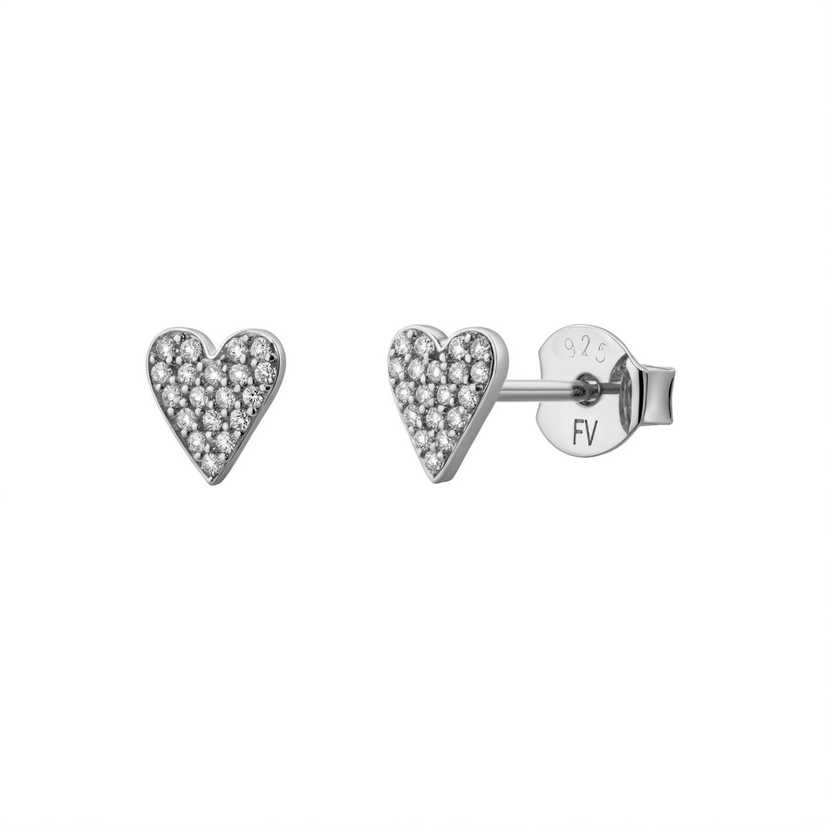 Sweetheart - CZ Heart Stud Earrings