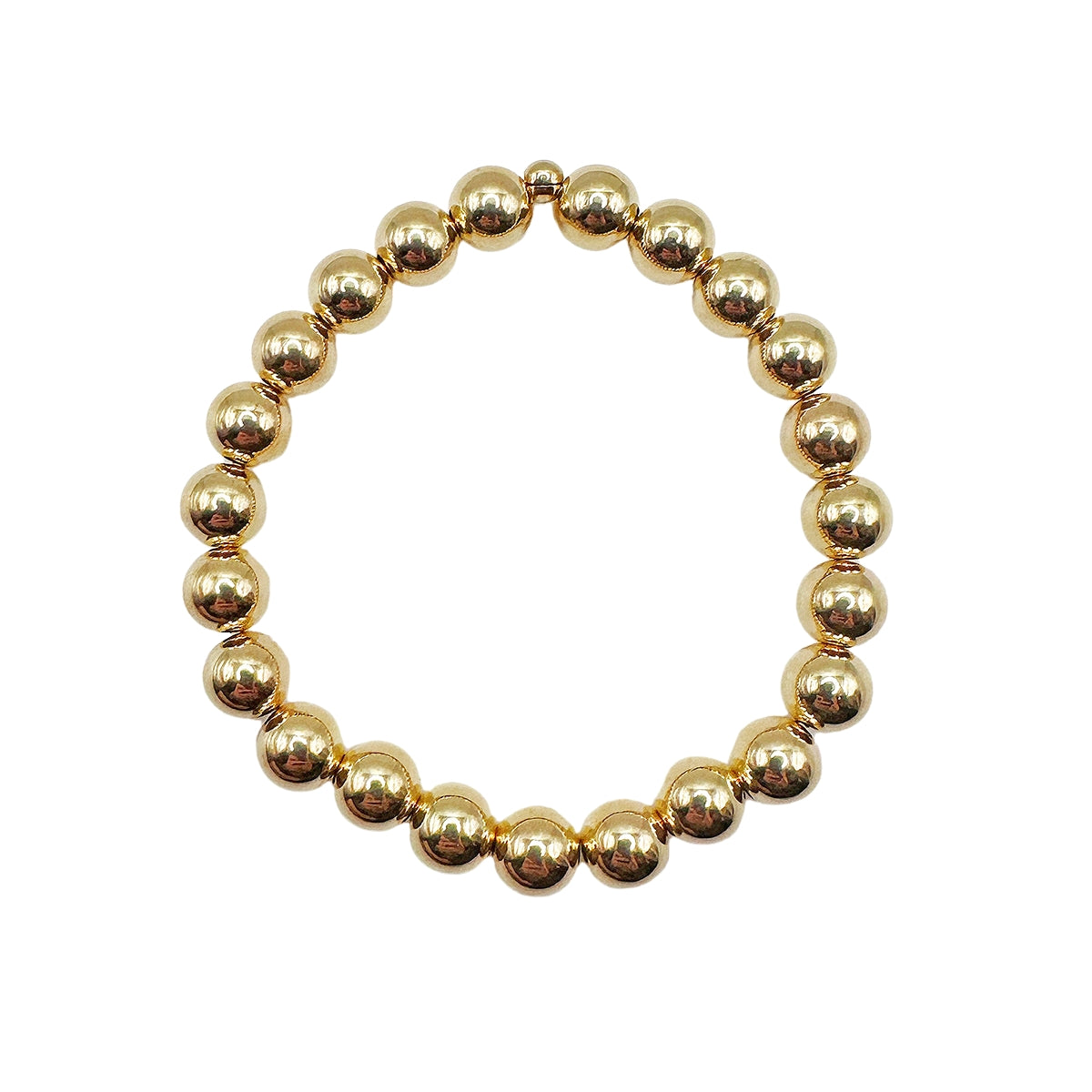 Featherly 14k gold filled 8mm stretch beaded bracelet