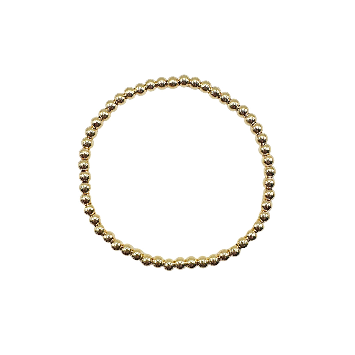 Featherly 14k gold filled 4mm stretch beaded bracelet