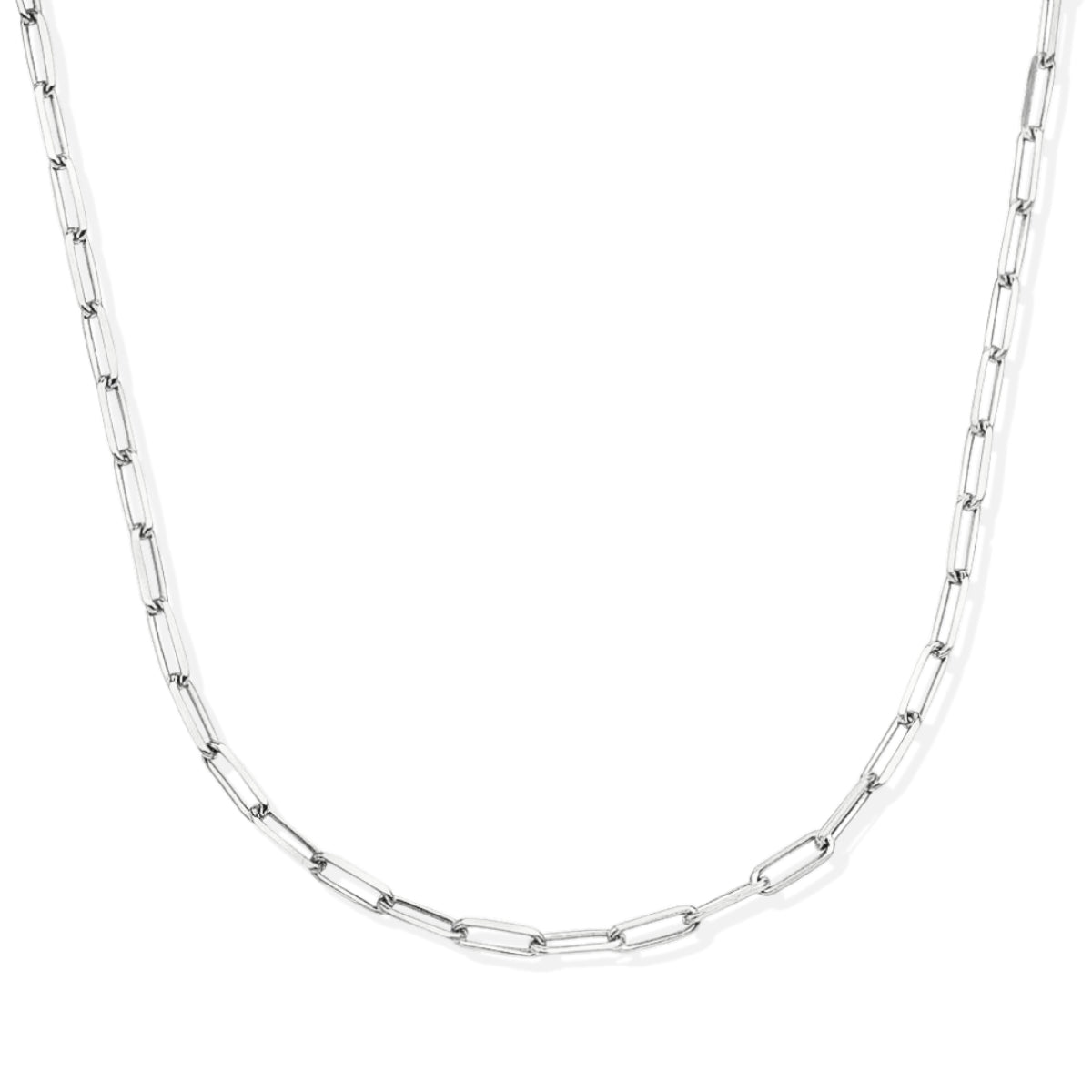 Featherly paperclip necklace chain in 925 sterling silver