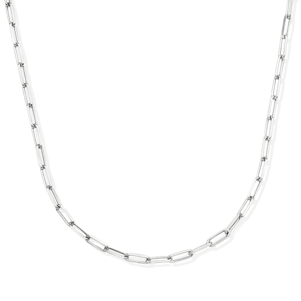 Featherly paperclip chain necklace in 925 sterling silver