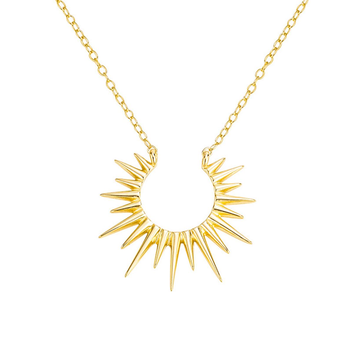 Featherly sunburst necklace in gold adjustable sun necklace