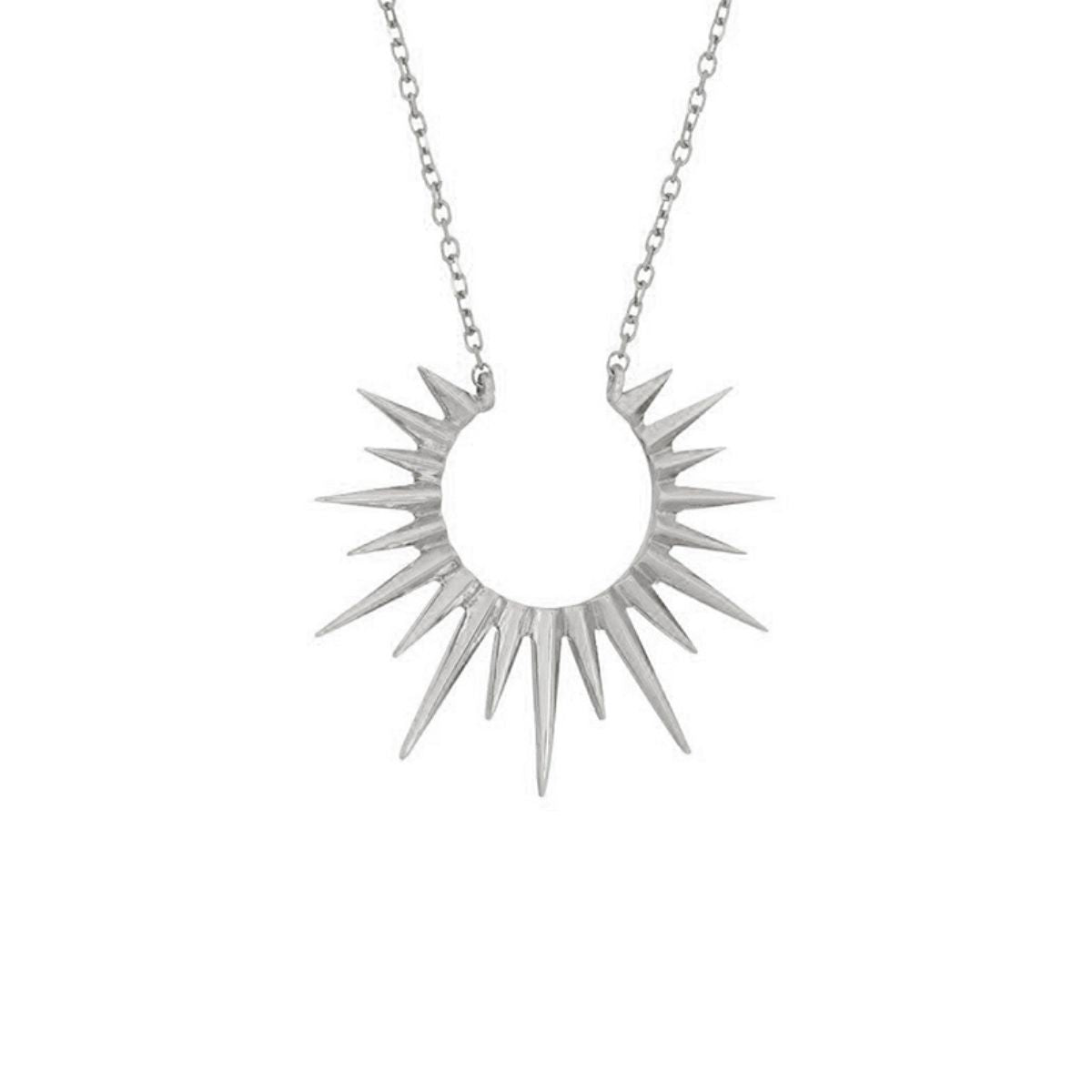 Featherly sunburst necklace in 925 sterling silver adjustable sun necklace