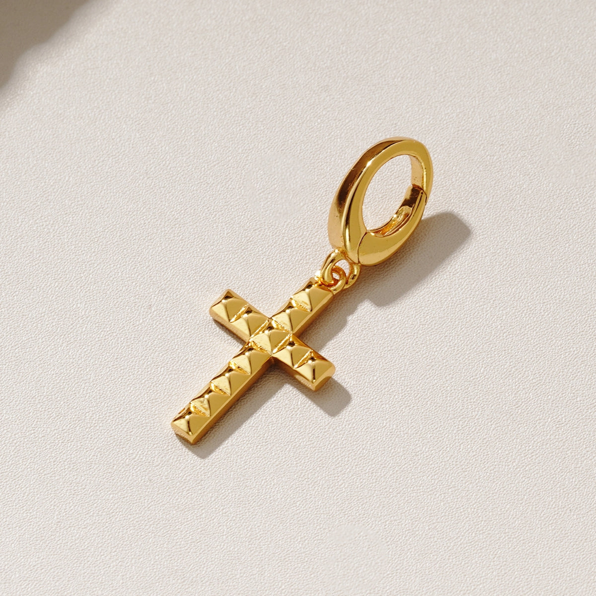 Featherly 18k gold plated cross charm for bracelets and necklace chains