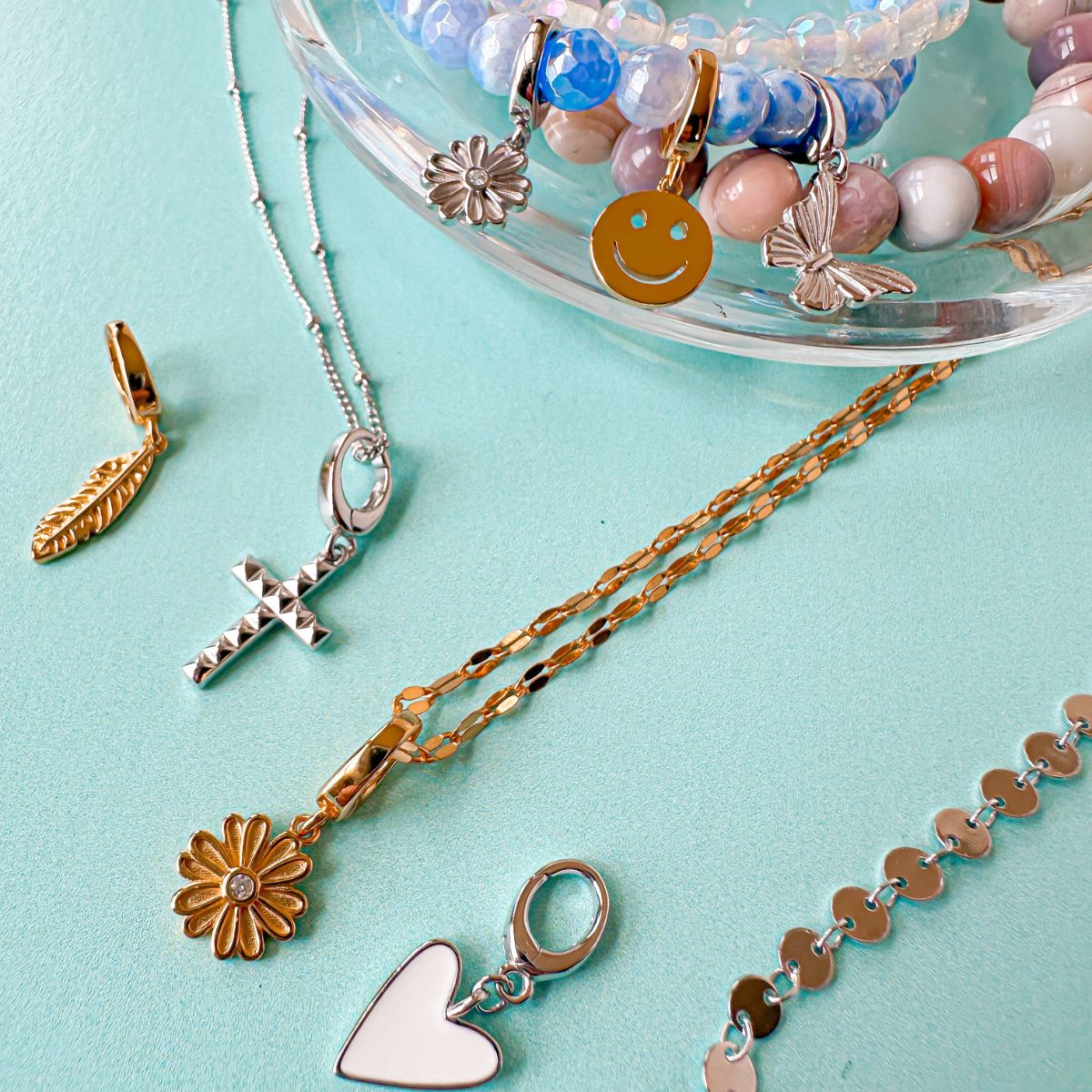 charms for a bracelet & charms for a necklace in sterling silver or gold - personalized jewelry charms that clip on