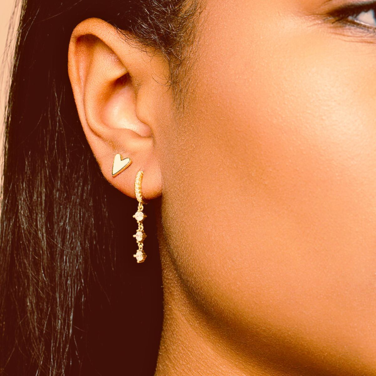 Unbreakable - Enamel Heart Stud Earrings