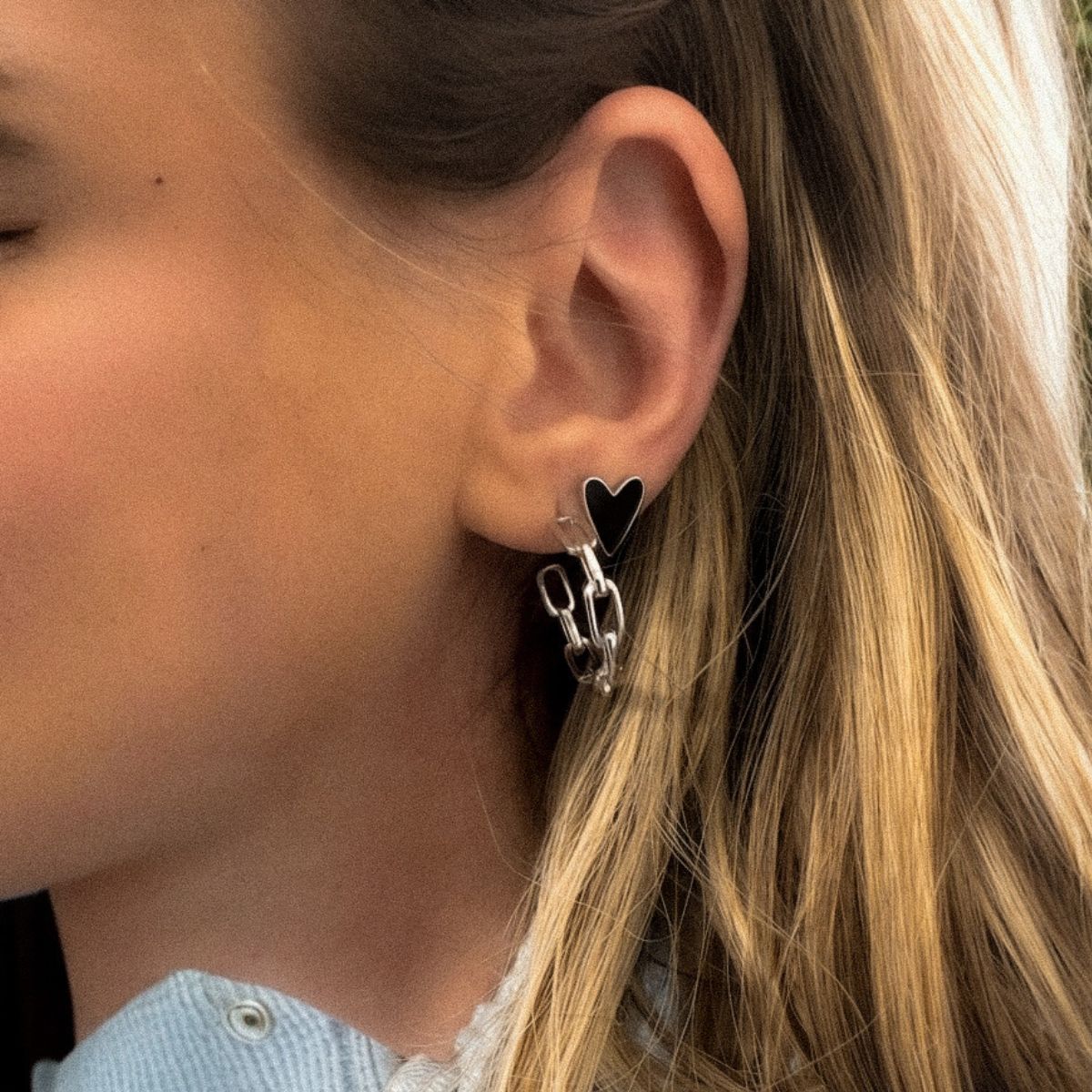 Unbreakable - Enamel Heart Stud Earrings