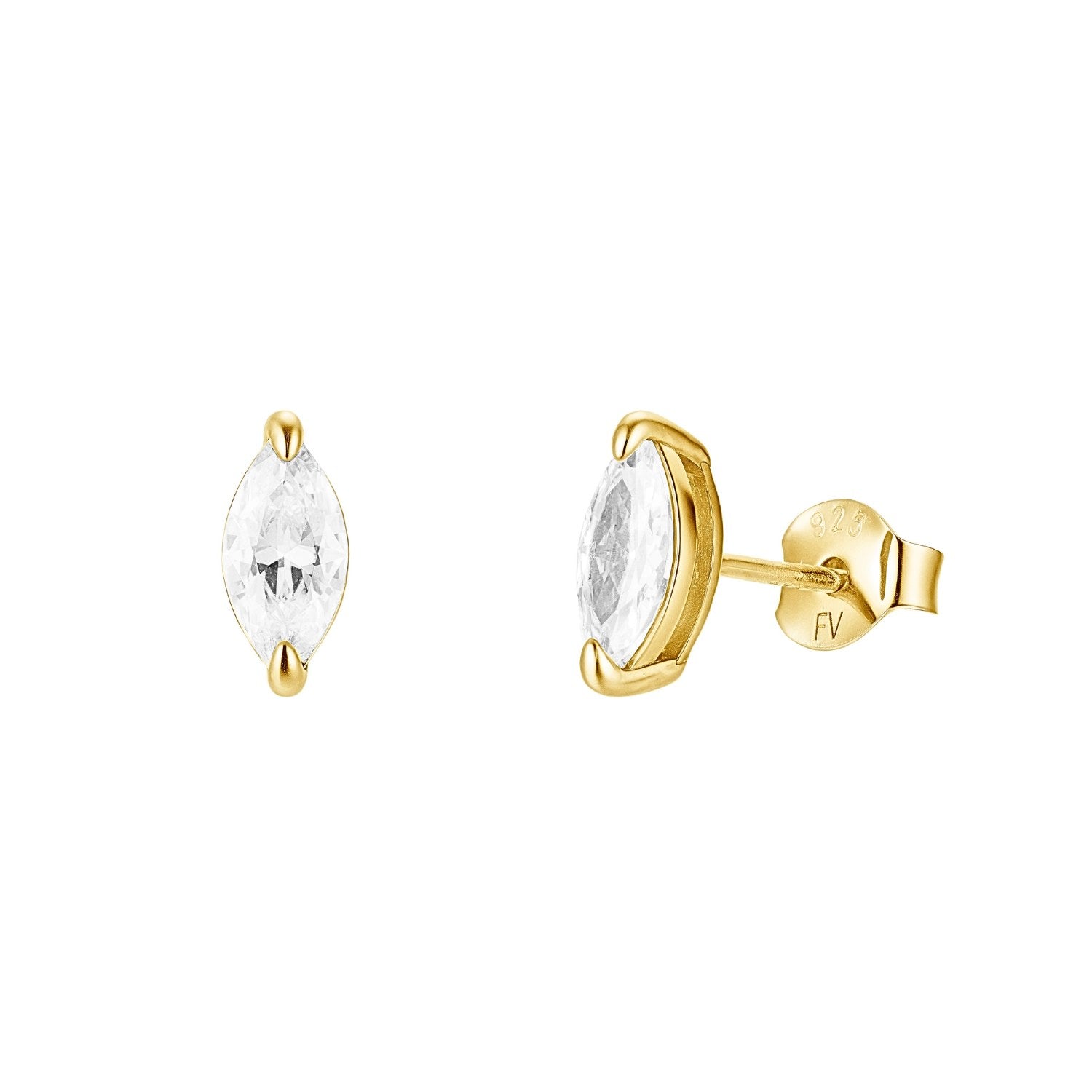 CZ Marquise Stud Earrings