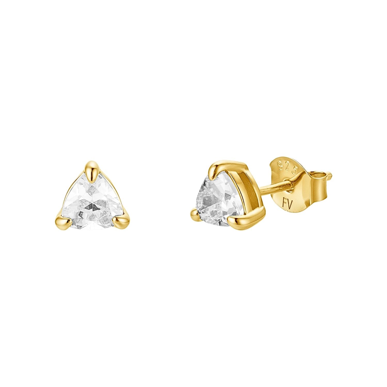 CZ Trillion Stud Earrings