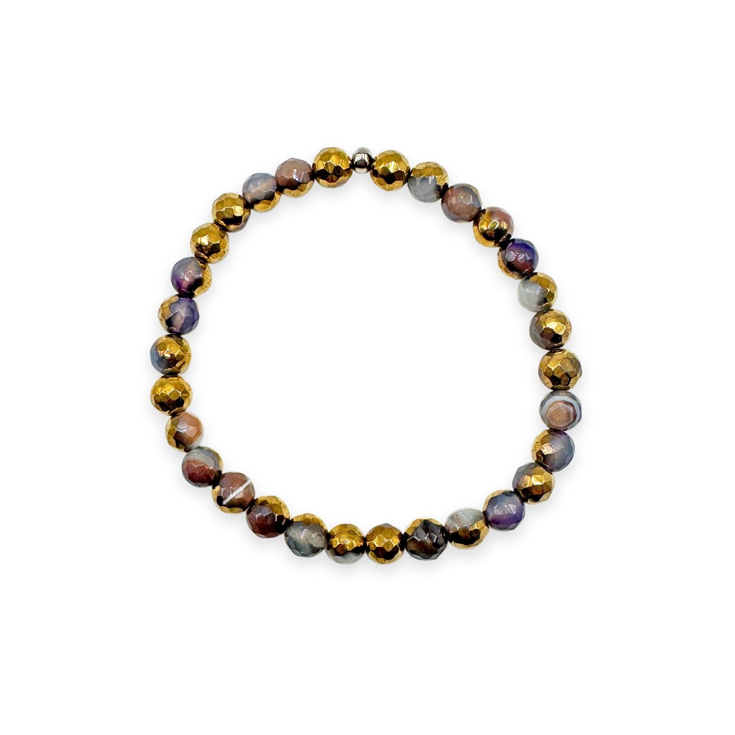 womens beaded bracelet in 6mm gold coffee agate from Featherly