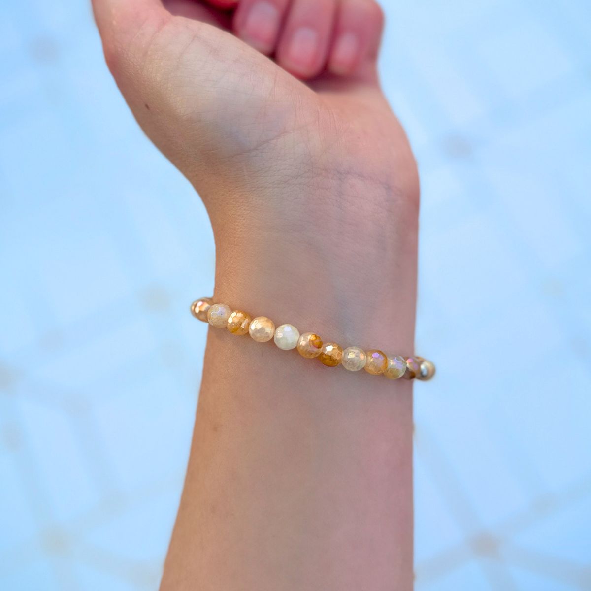 mini stacker bracelet from featherly in golden healer quartz