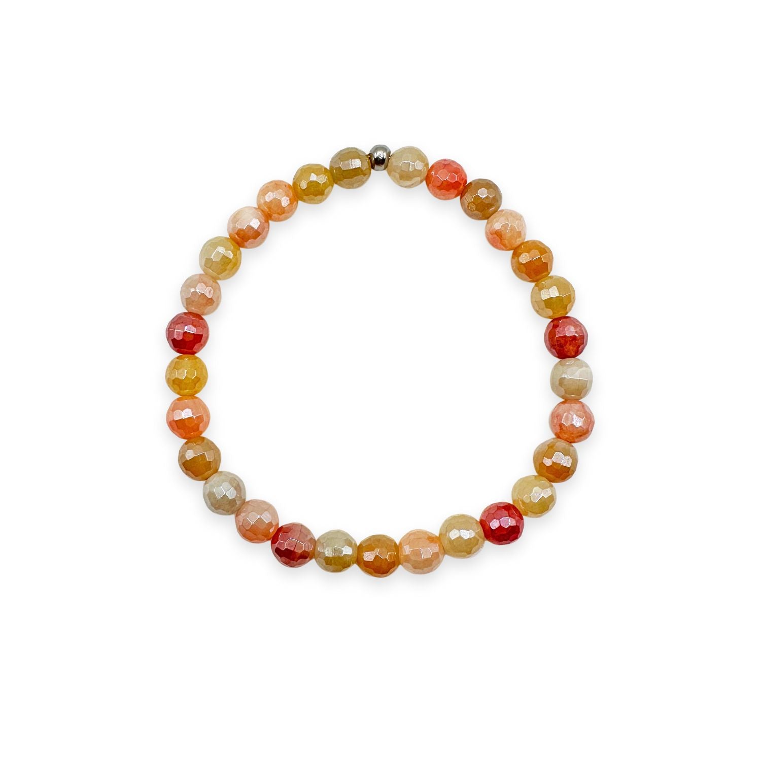 womens beaded bracelet in 6mm golden jade from Featherly