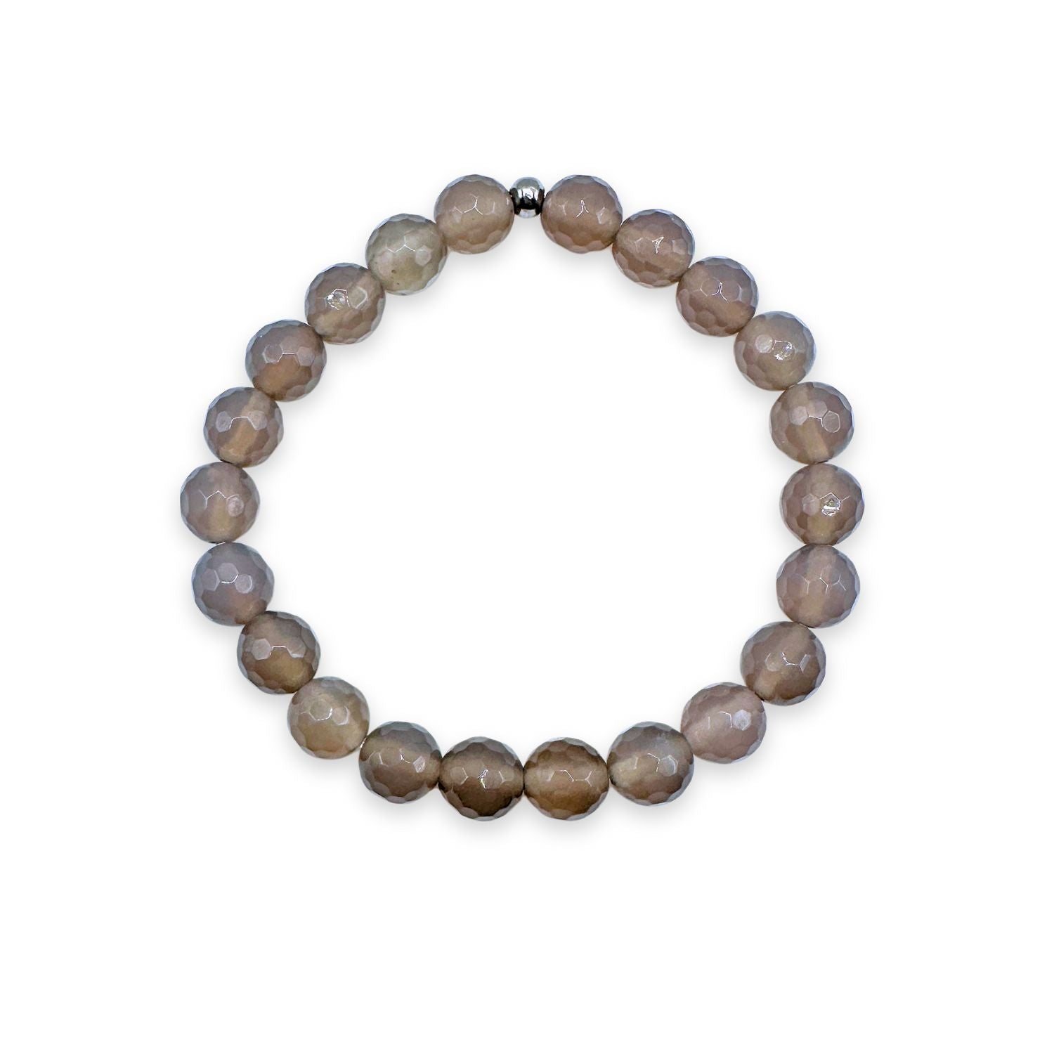 womens beaded bracelet in 8mm gray agate from Featherly