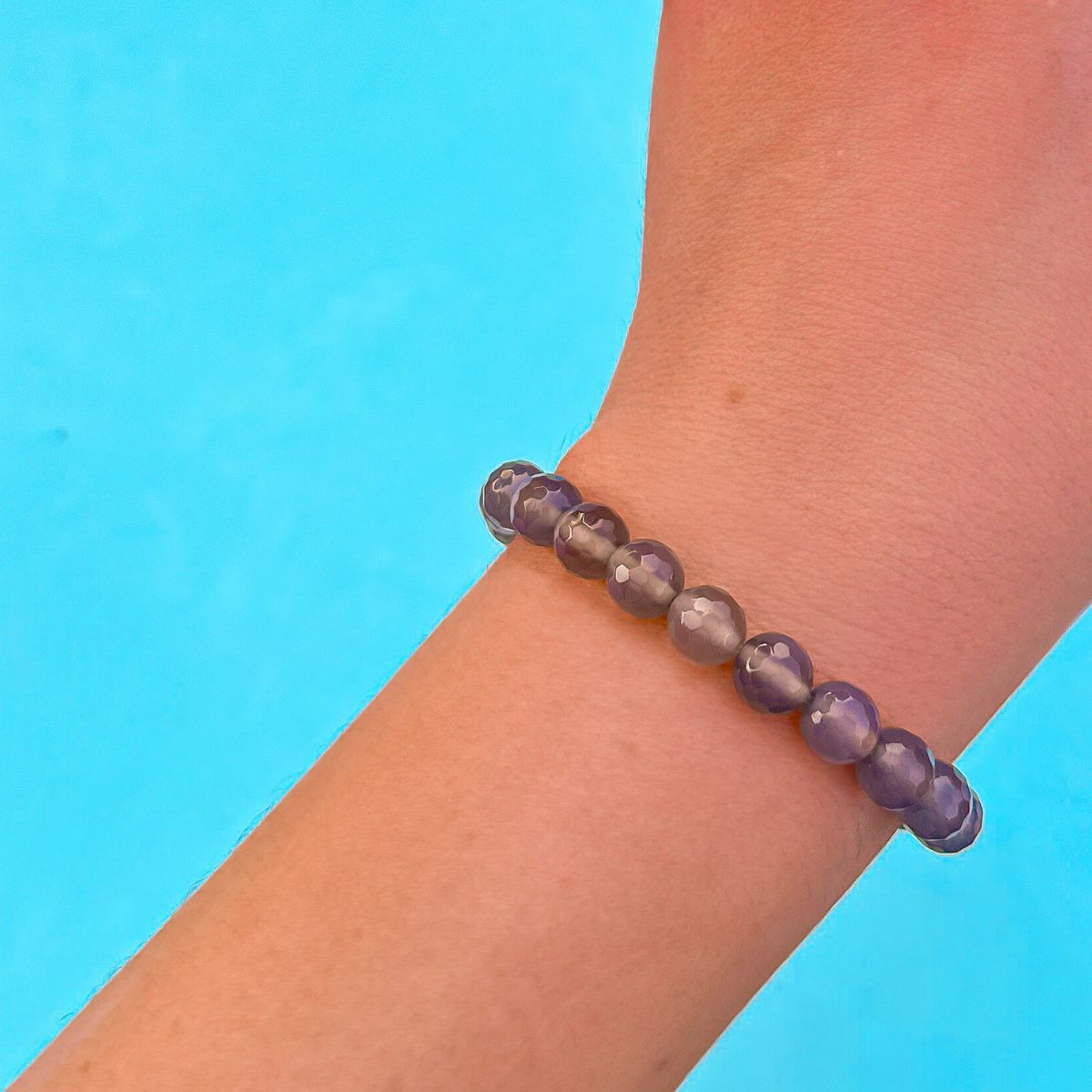 stacker bracelet from featherly in gray agate
