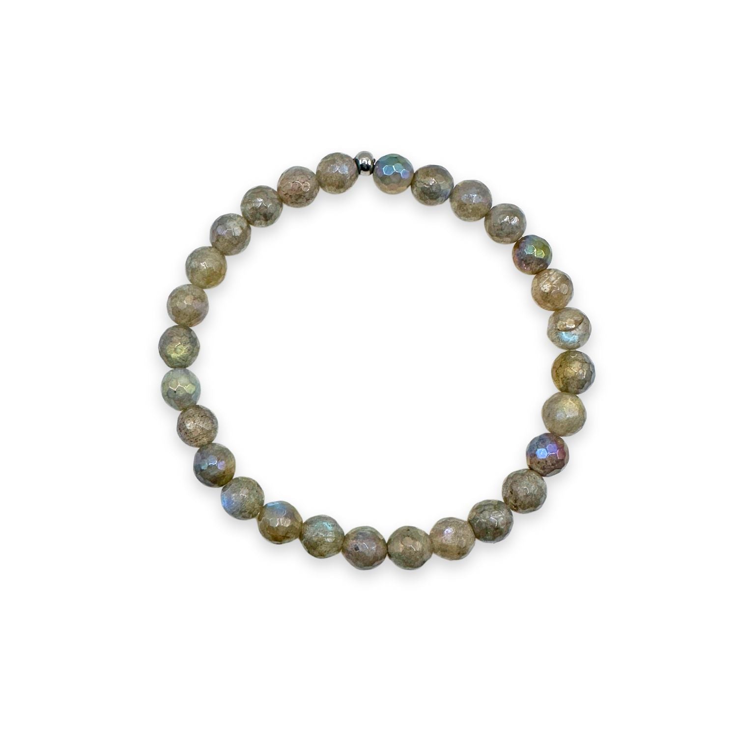 womens beaded bracelet in 6mm labradorite from Featherly