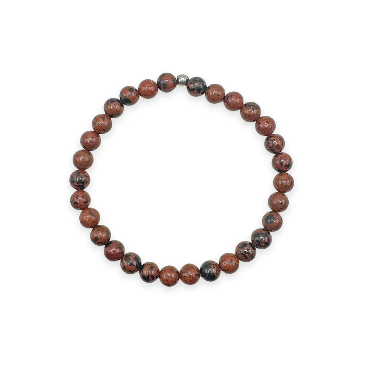 Guy beaded bracelet mahogany obsidian 6mm mens beaded bracelet