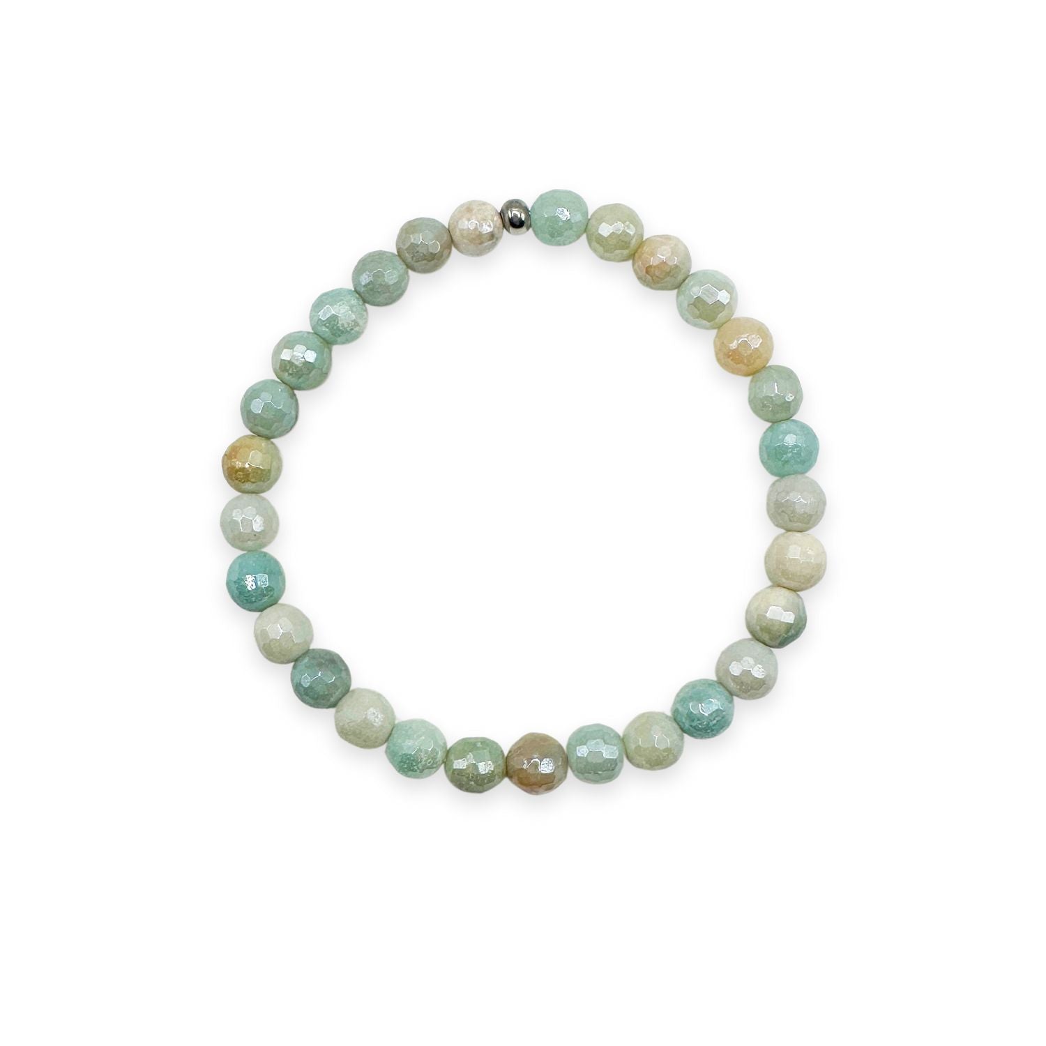 womens beaded bracelet in 6mm mixed amazonite from Featherly