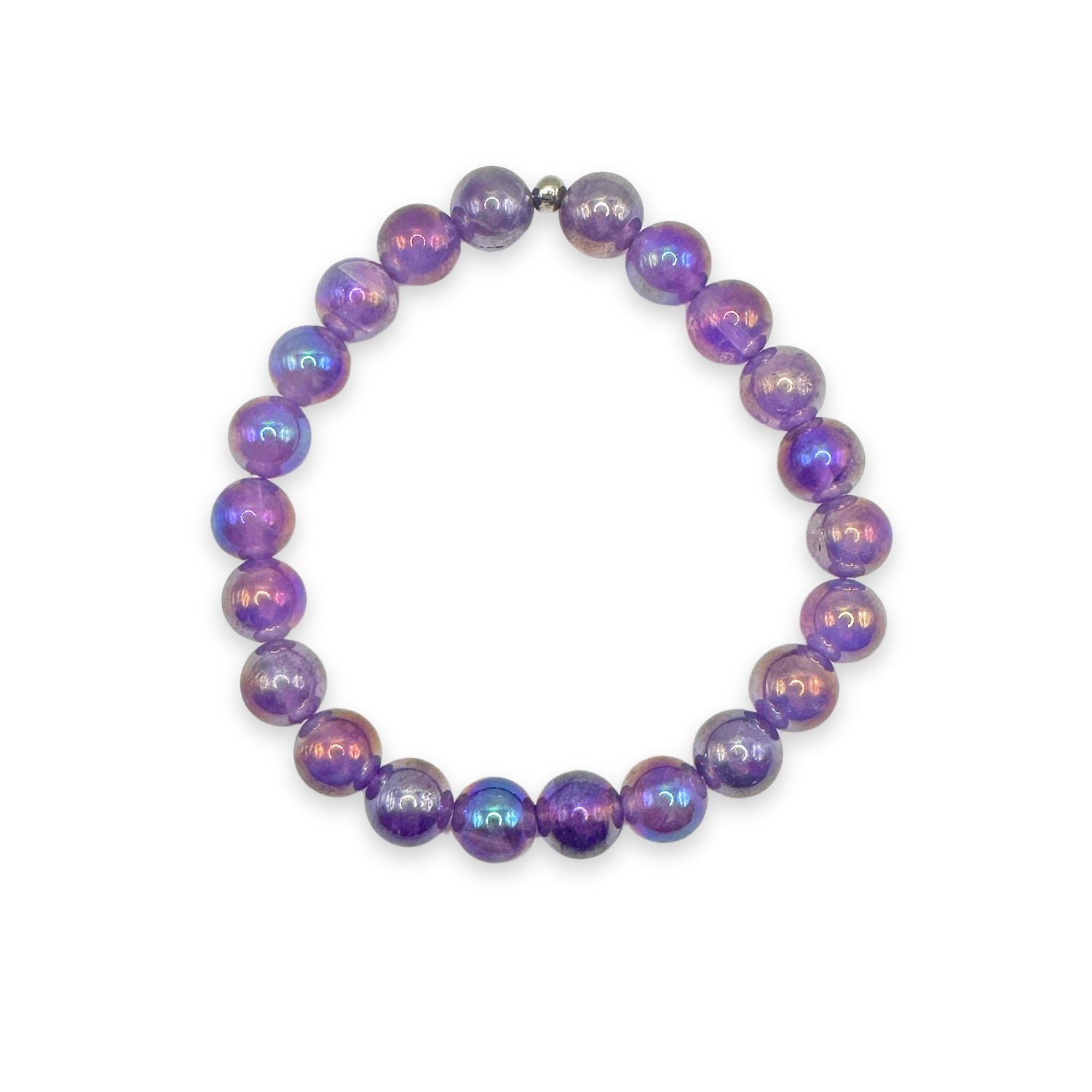 womens beaded bracelet in 8mm mystic amethyst from Featherly