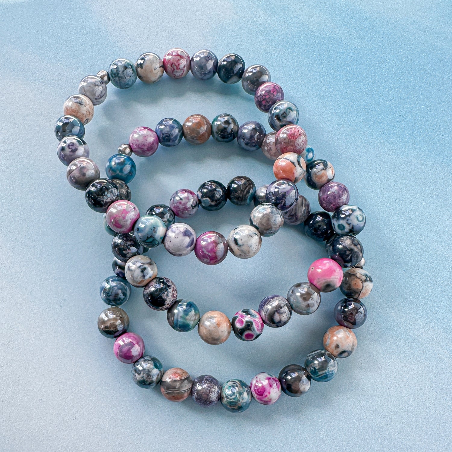 Mystic Rainbow Agate Stacker Bracelet