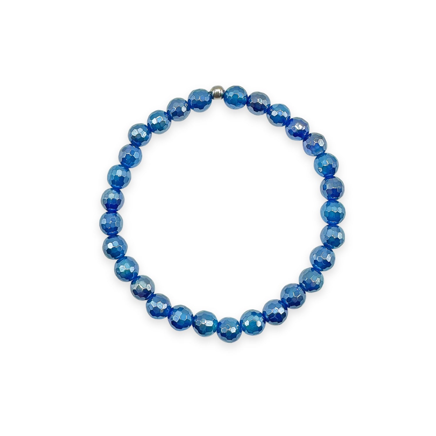 womens beaded bracelet in 6mm navy agate from Featherly