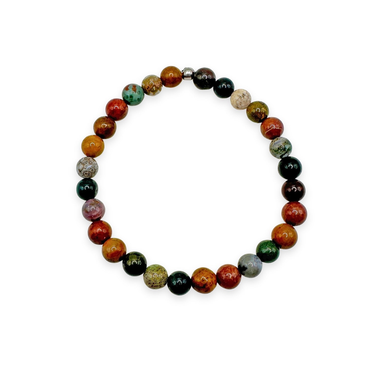 womens beaded bracelet in 6mm ocean jasper from Featherly