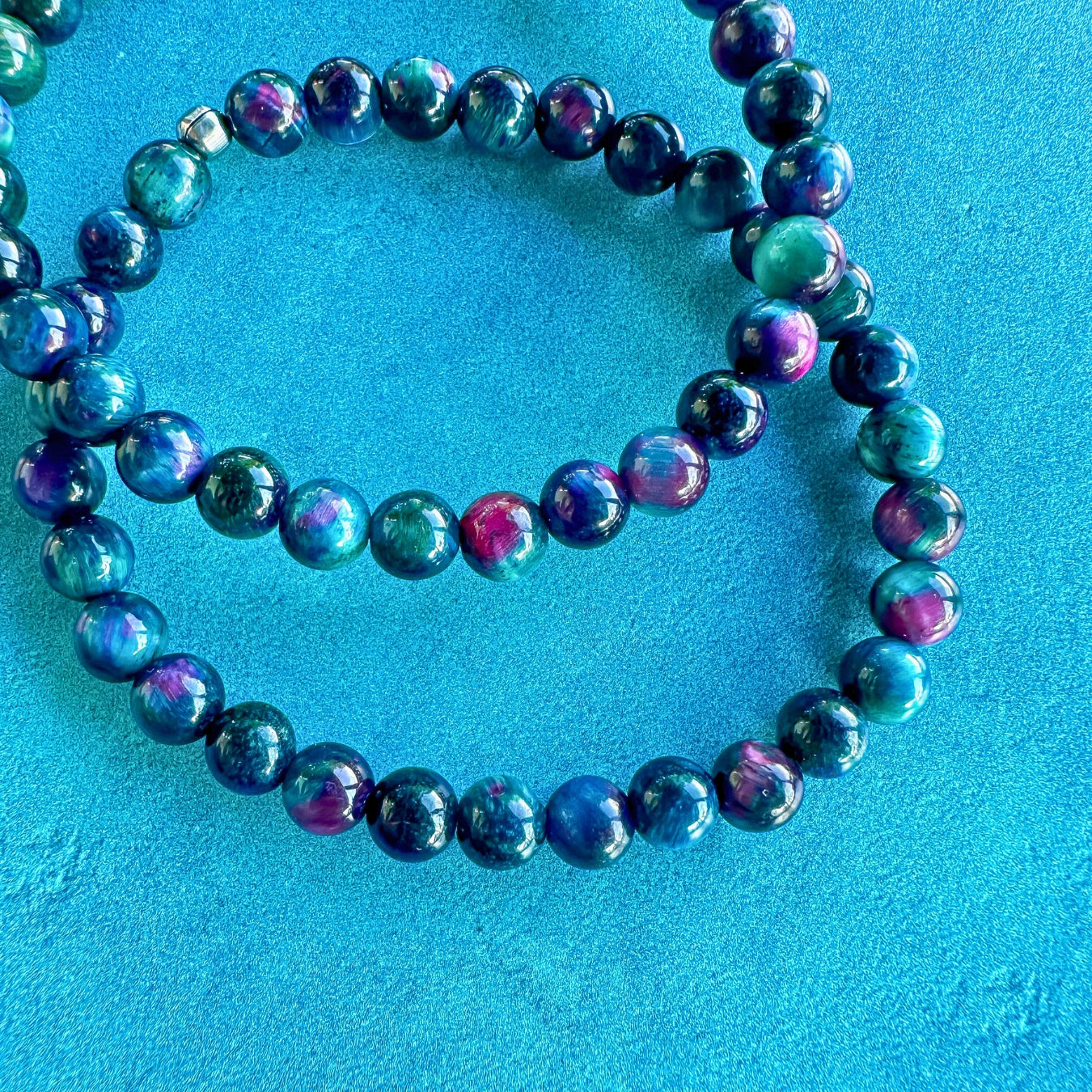 Power & Integrity - Peacock Tiger's Eye Mini Stacker Bracelet