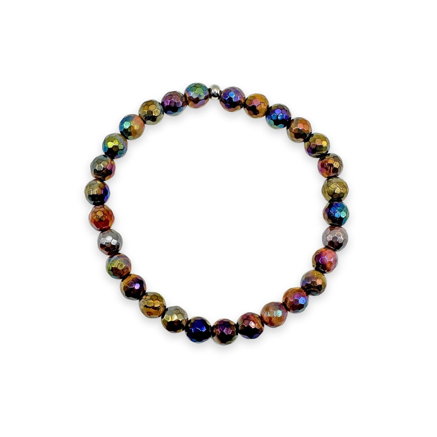 womens beaded bracelet in 6mm rainbow tiger's eye from Featherly