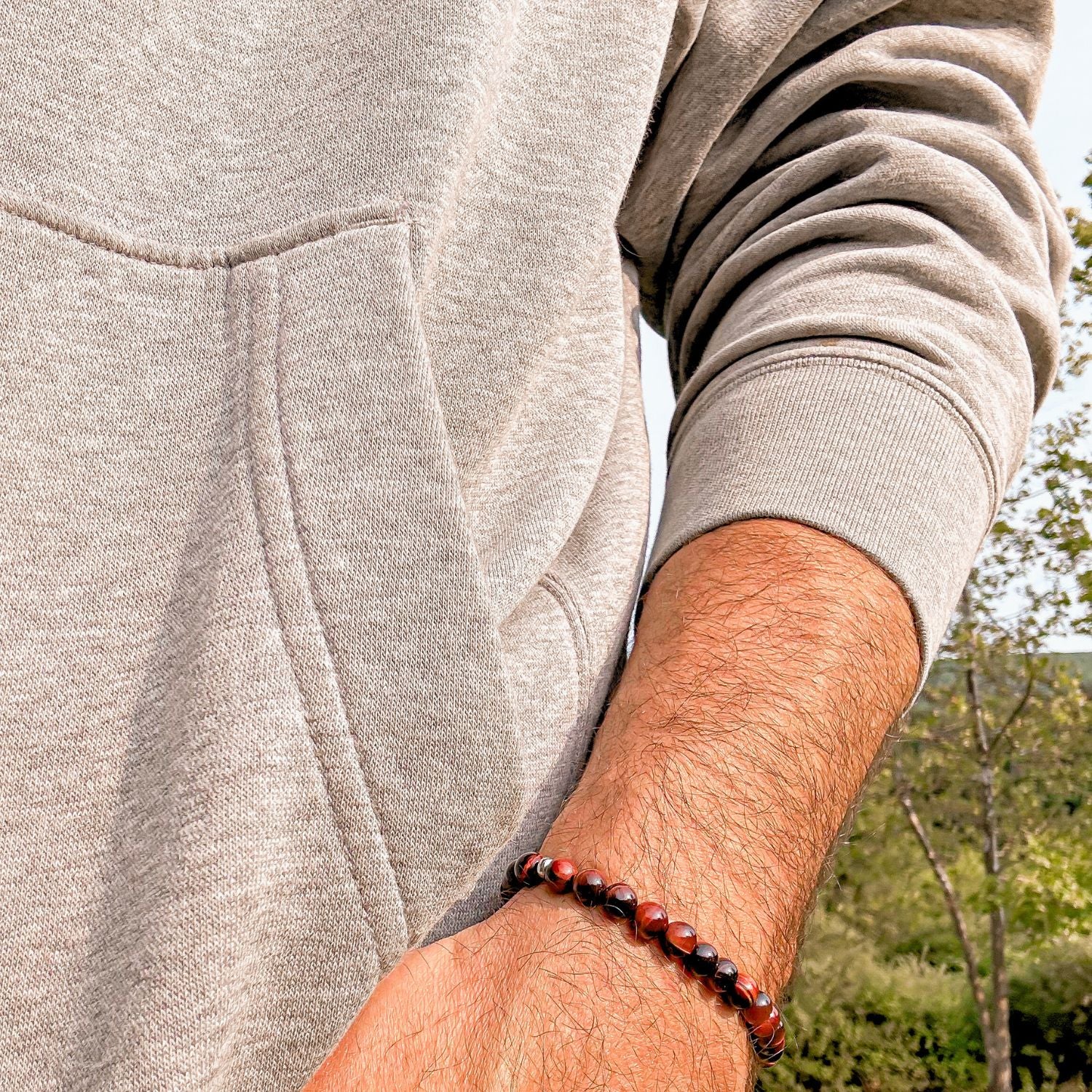 Guy bead bracelet red tiger's eye 6mm