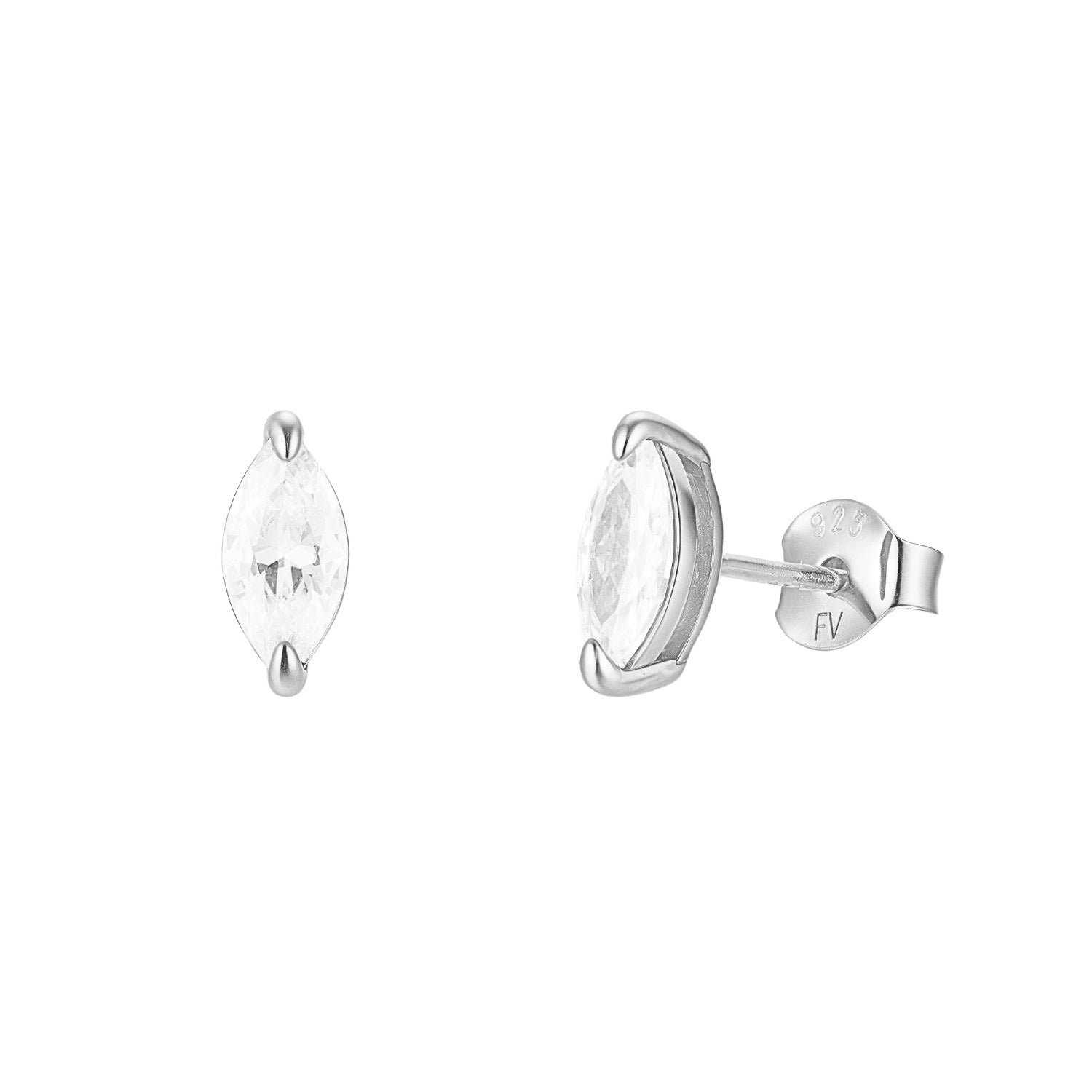 CZ Marquise Stud Earrings