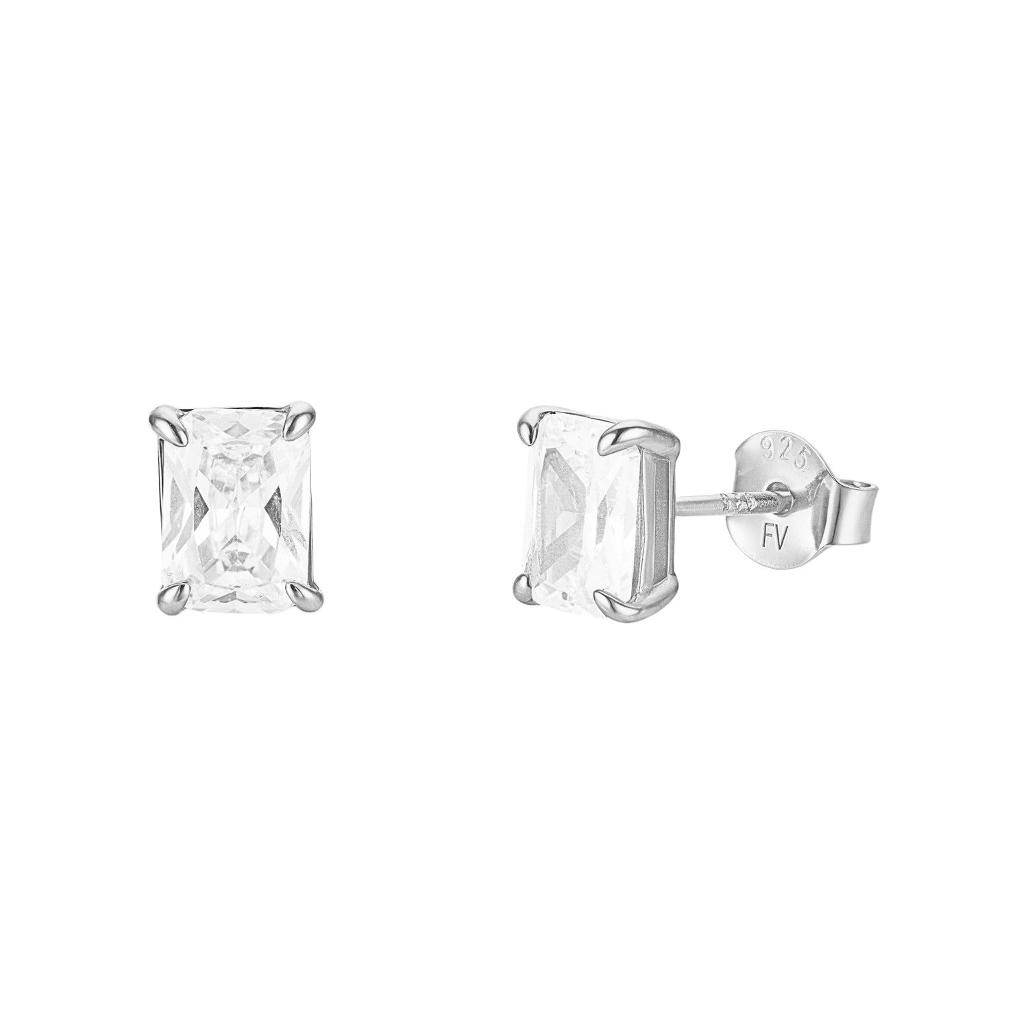 CZ Radiant Stud Earrings