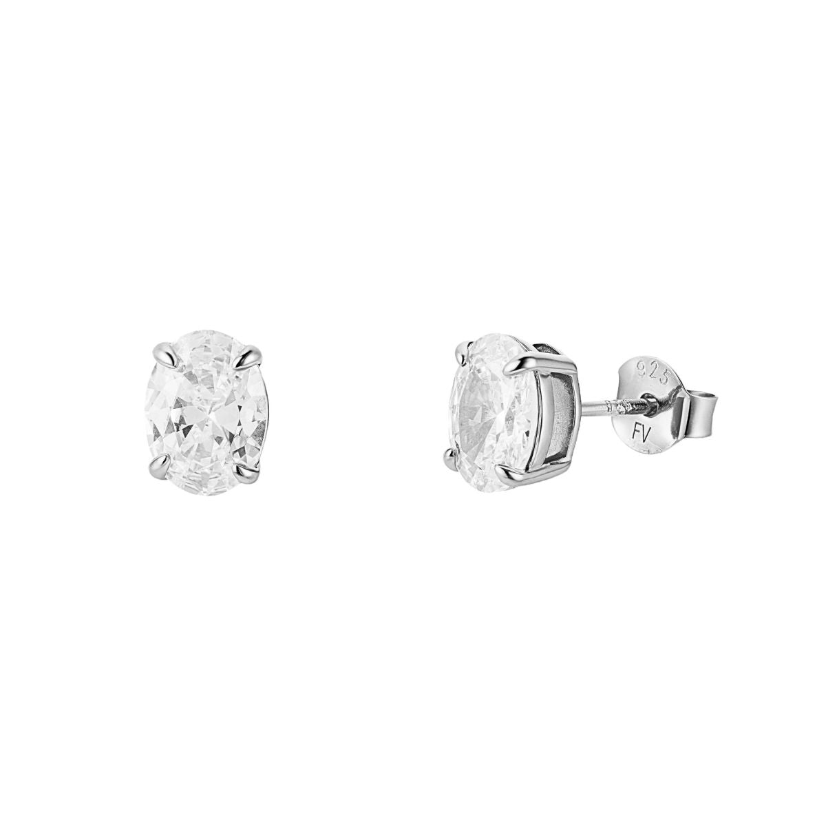 CZ Oval Stud Earrings