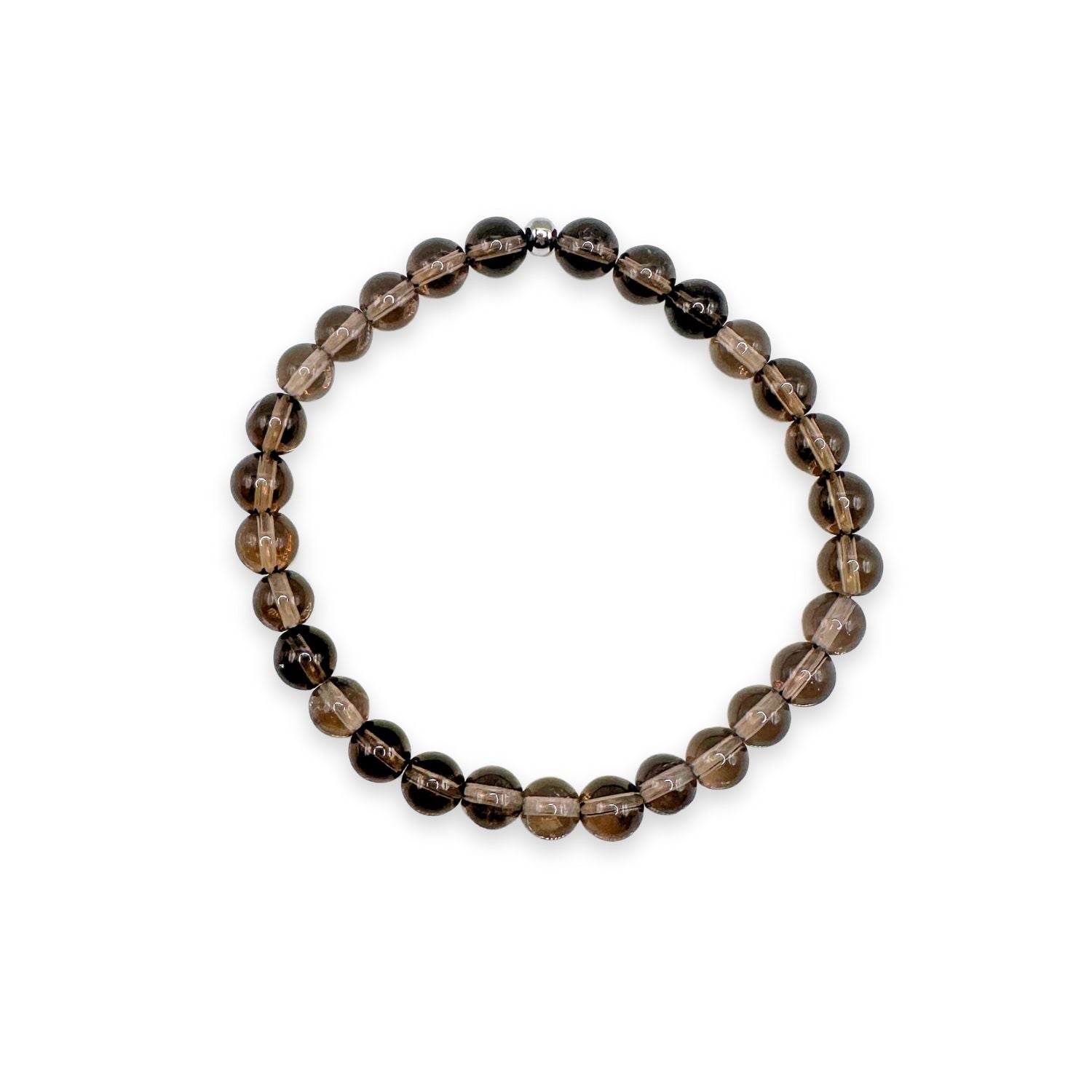 womens beaded bracelet in 6mm smoky quartz from Featherly