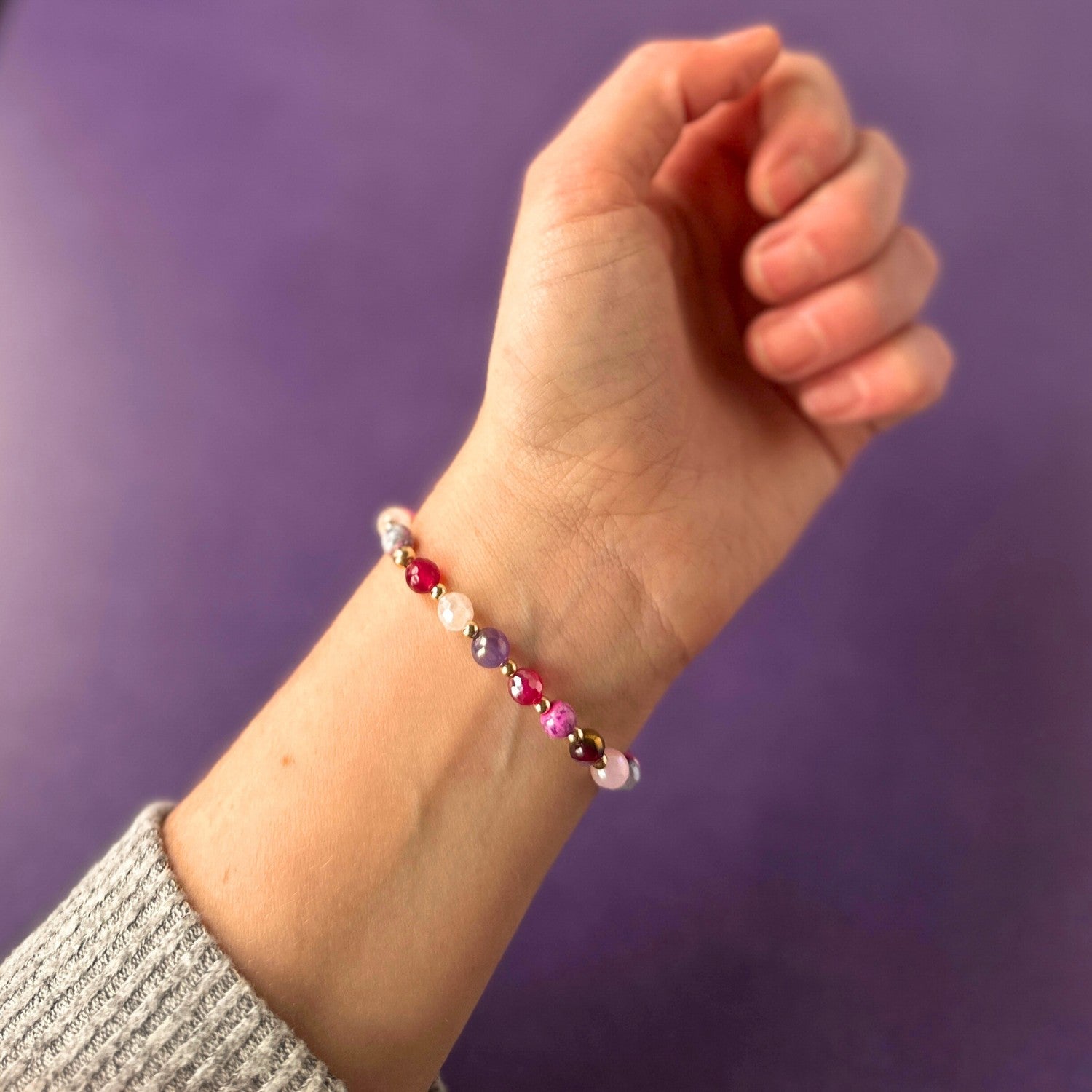 Valentine's Day Confetti One of a Kind Mini Stacker Bracelet