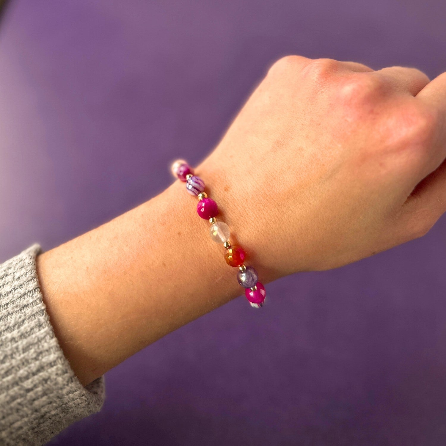 Valentine's Day Confetti One of a Kind Stacker Bracelet