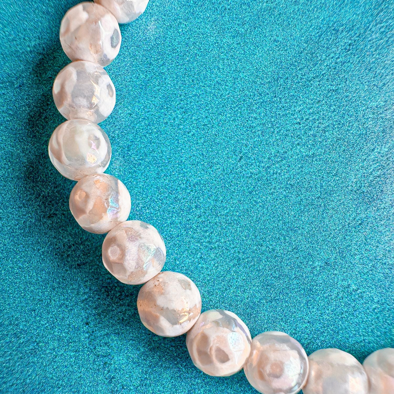 white evil eye beaded bracelet