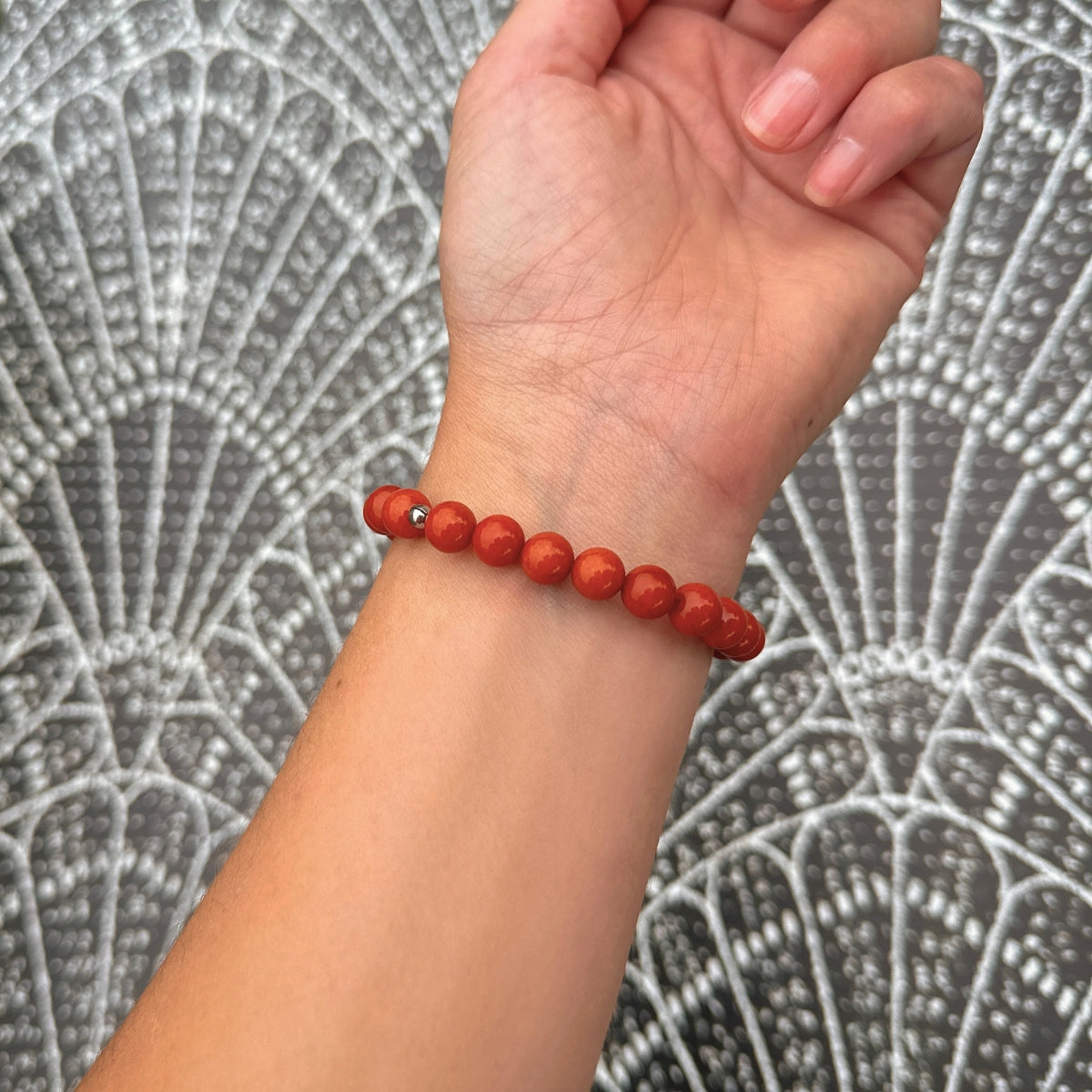 Orange Jade Stacker Bracelet