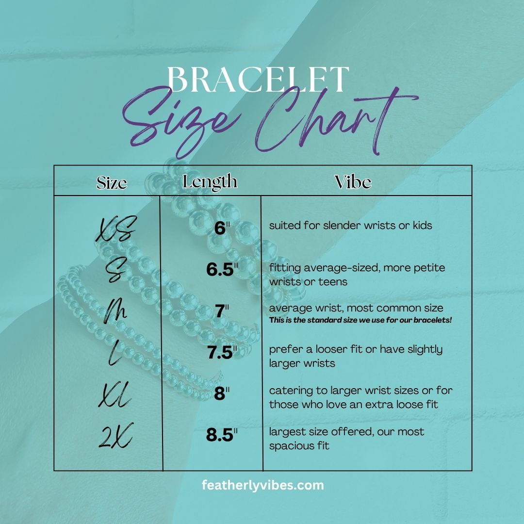 featherly beaded bracelets women's size chart