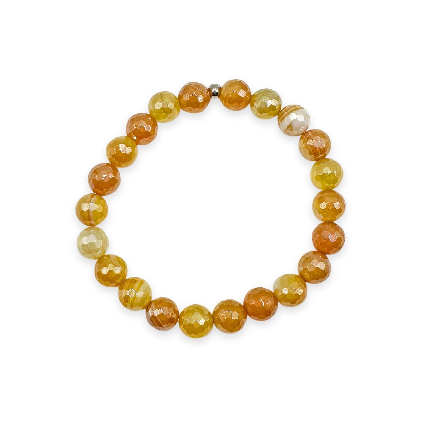 womens beaded bracelet in 8mm yellow banded agate from Featherly