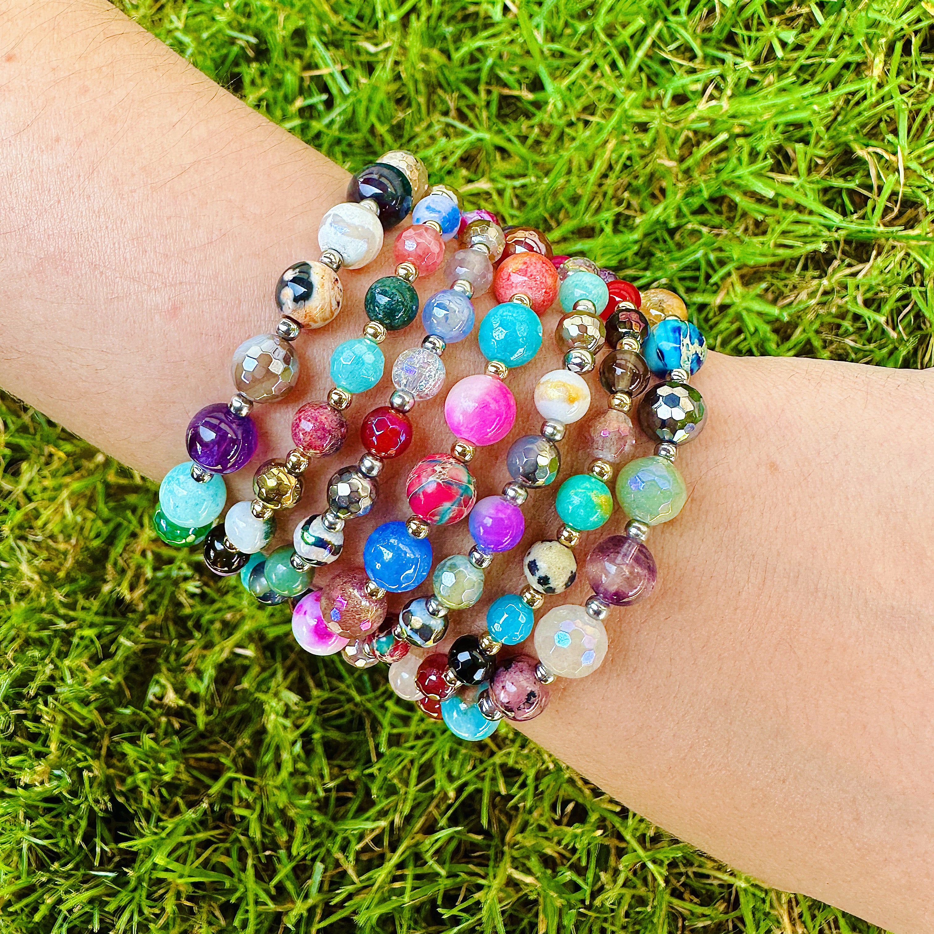 Featherly Confetti One of a Kind Stacker Bracelet