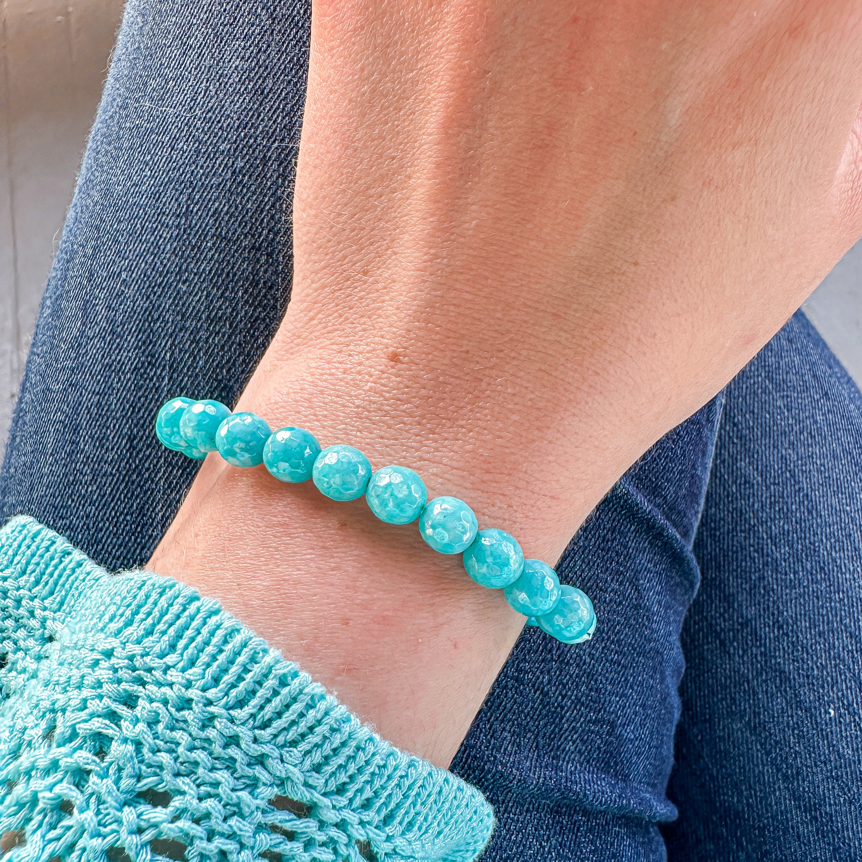 stacker bracelet from featherly in aqua jade