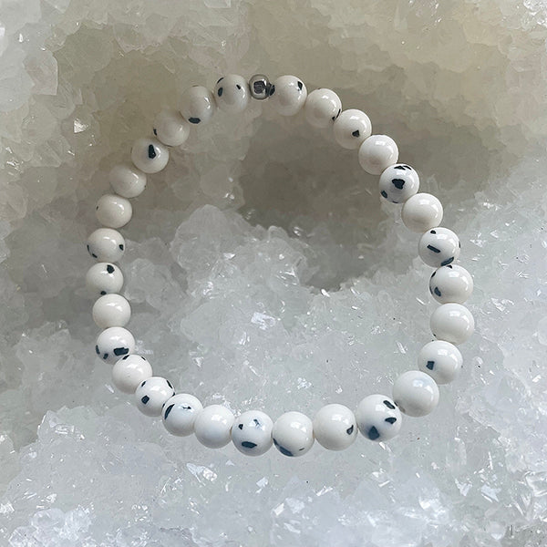 Love & Happiness - Dalmatian Jade Mini Stacker Bracelet